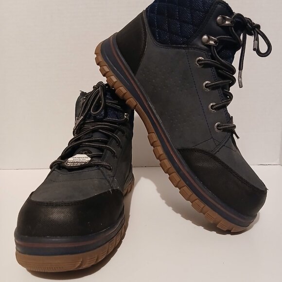 Men's Skechers Composite Safety Toe Memory Foam Shoe Size 9 Blue Navy Black USED - Picture 3 of 9